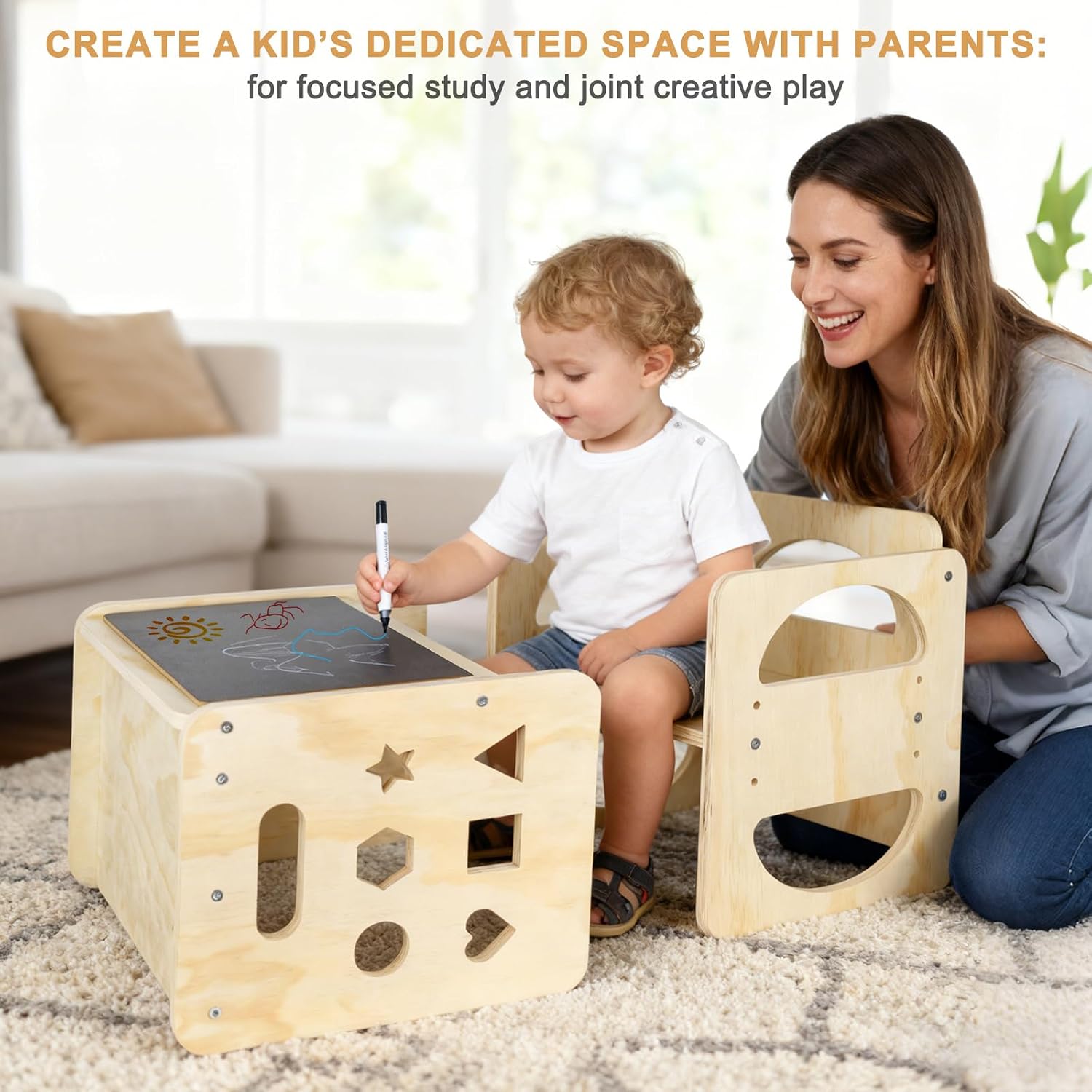 Detalle de Osrioal Kids Table and Chair Sets: Toddler Table and Chair for 1–3 Years, Stable, Easy Assembly