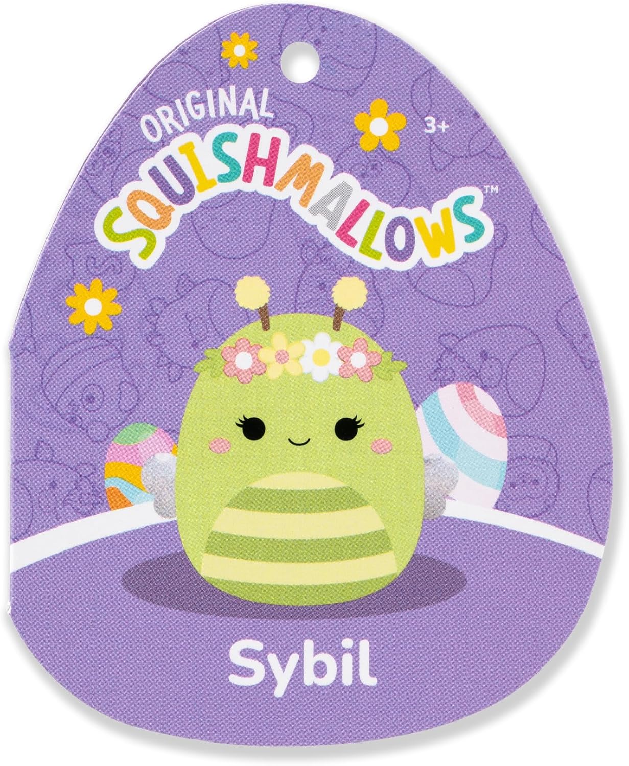 Detalle 2 de Squishmallows Original 14in Sybil The Green Bee with Flower Crown – Official Jazwares Plush (Large)