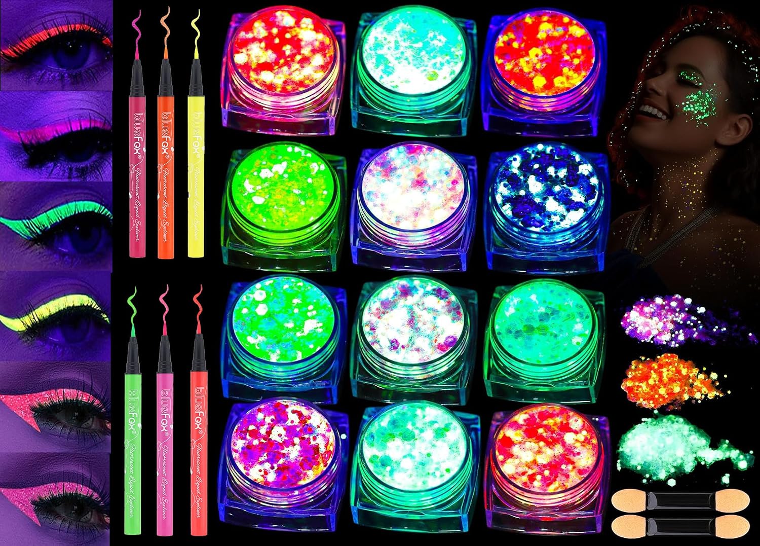 Festival Glitzer Gesicht Set 12 Farben