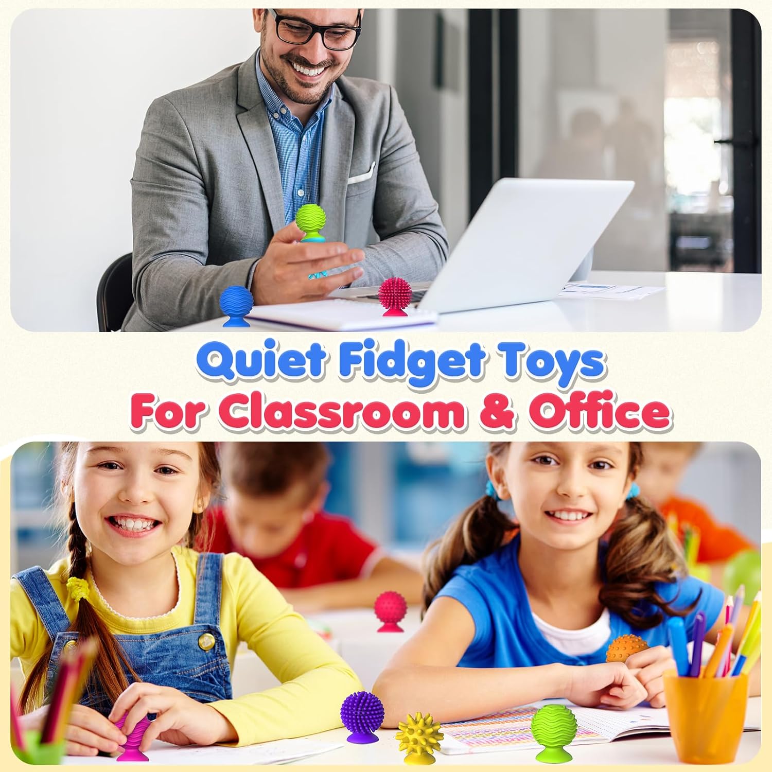 Thumbnail 6 de Sensory Fidget Toys Kids & Adults 16-Pack Textured Suction Calming Toys