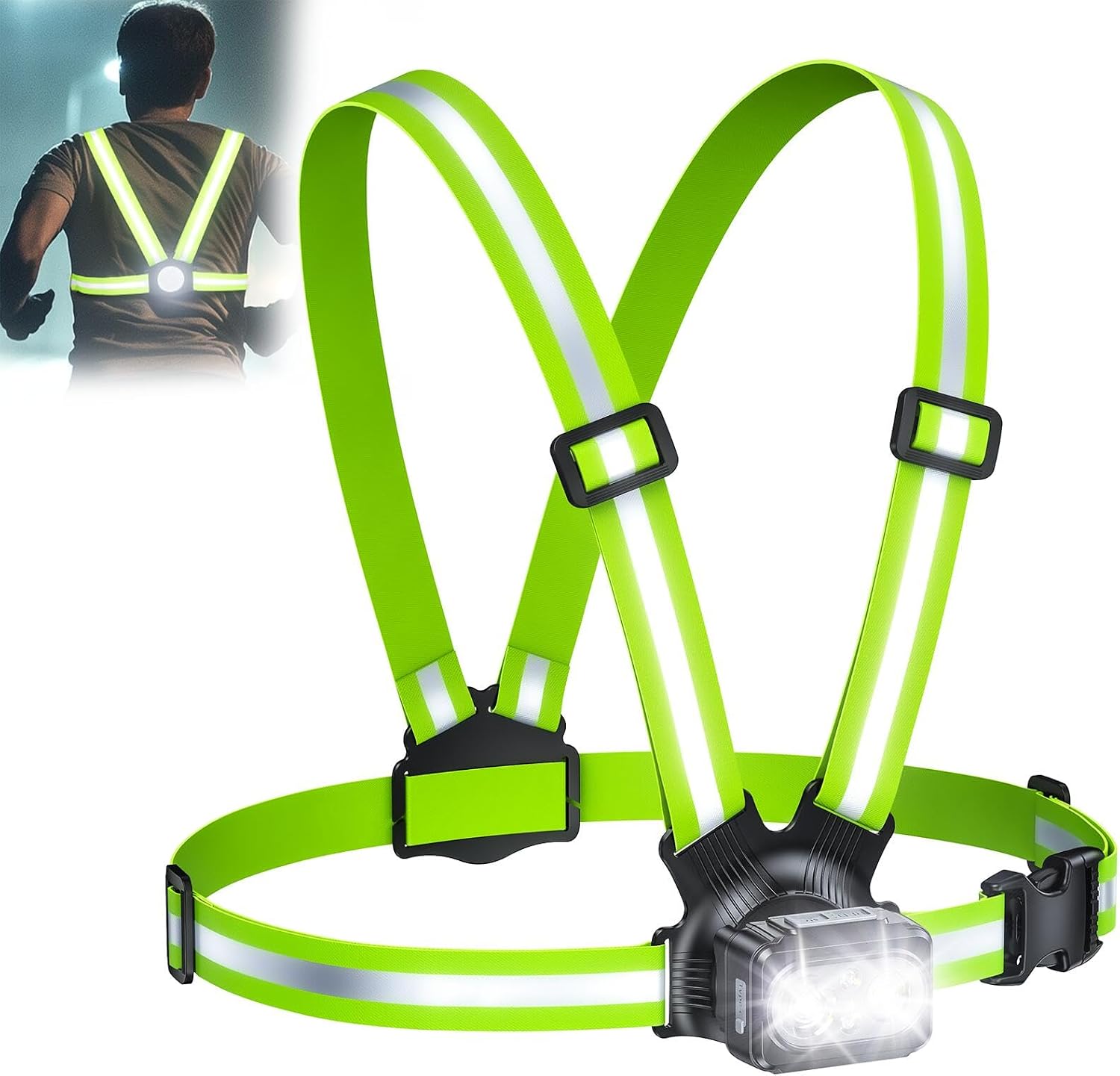 Detalle de Rolgno 500LM chest running light with 7 modes 🔦