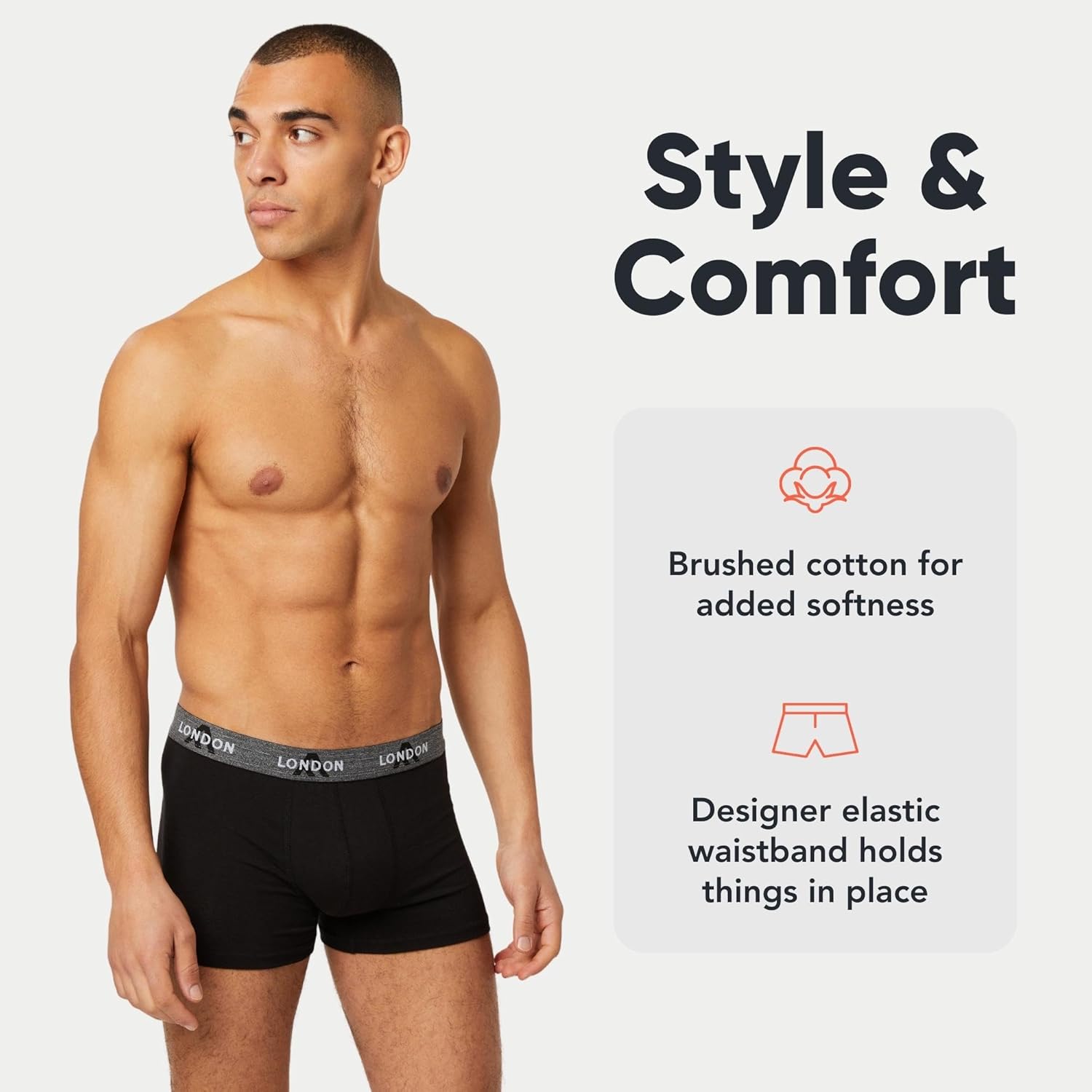Detalle de FM London Pacchetto da 4/8 Mutande Uomo – Boxer in cotone, aderenti e confortevoli per l’uso quotidiano