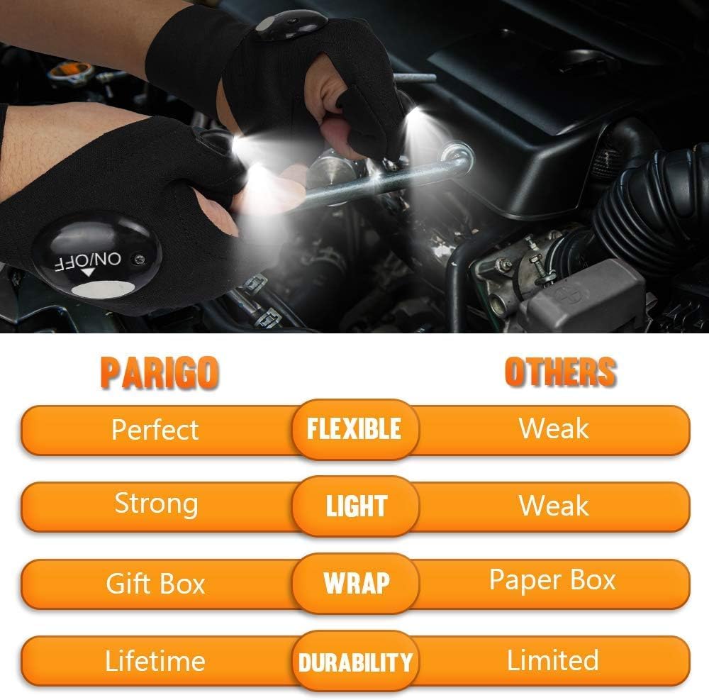 Thumbnail 6 de PARIGO PGL-LFG-BK LED Flashlight Gloves, 900-Lumen Hands-Free Lighting