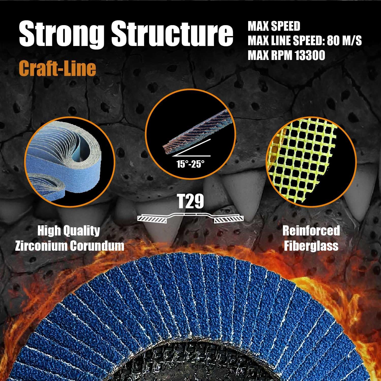 Detalle de Merryland FC1107414-10 4.5 inch 80 Grit Flap Disc ๐