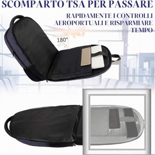 Detalle 2 de MATEIN zaino porta PC da 17,3″, 38 L, apertura TSA e tasca antifurto