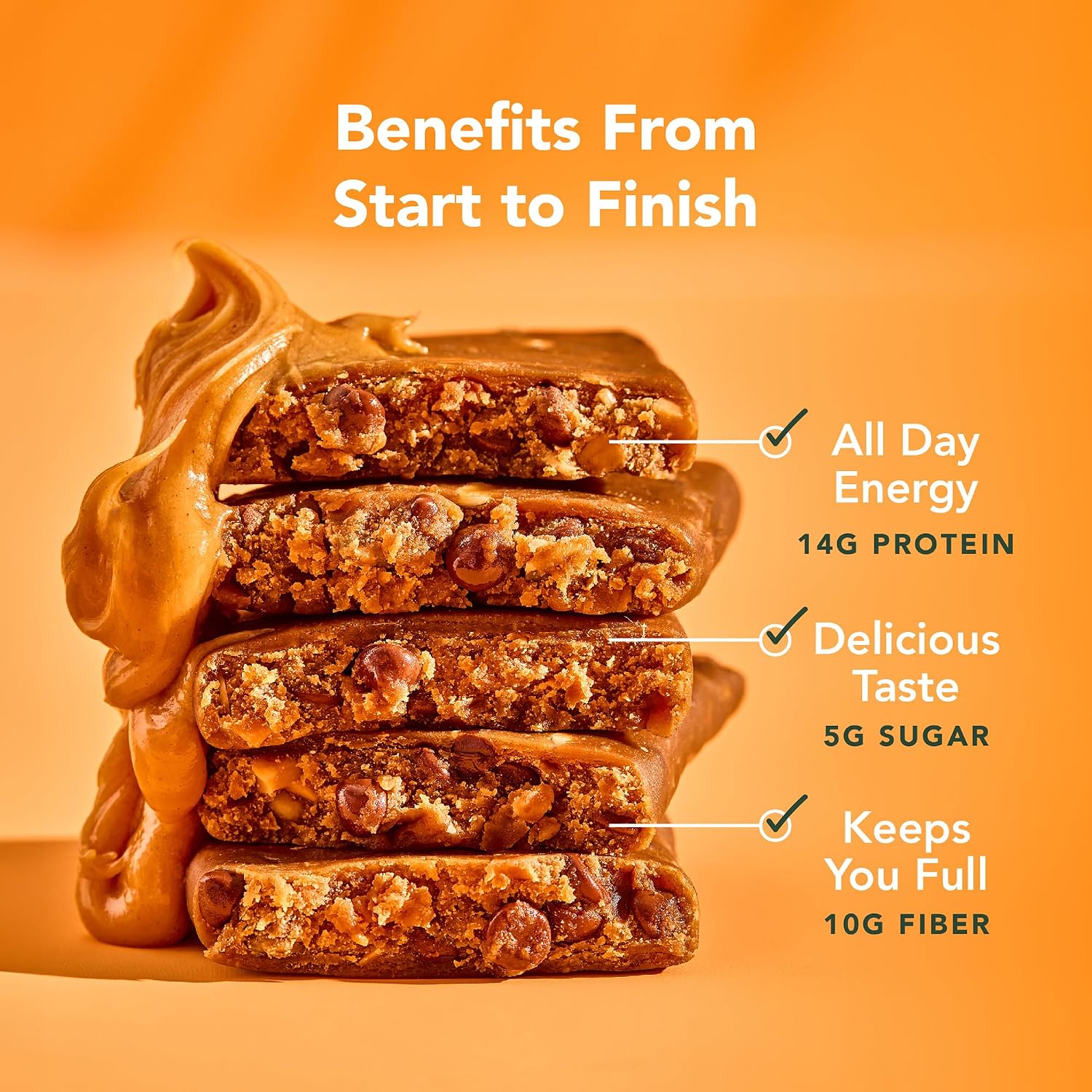 Detalle 2 de ALOHA Organic Plant Based Protein Bar | Peanut Butter Chocolate Chip — 12 Ct