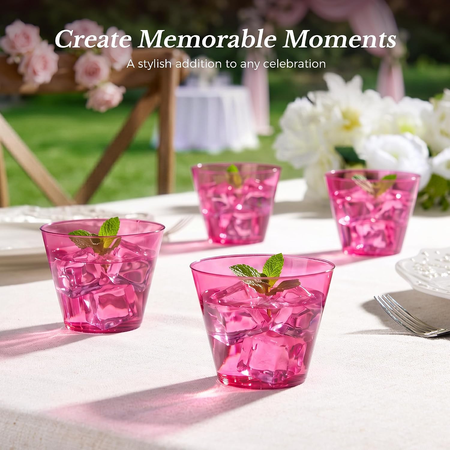 Detalle de Goodluck GL-9OZ- Burgundy-100-CA 9 oz Burgundy Plastic Party Cups, 100 Pack