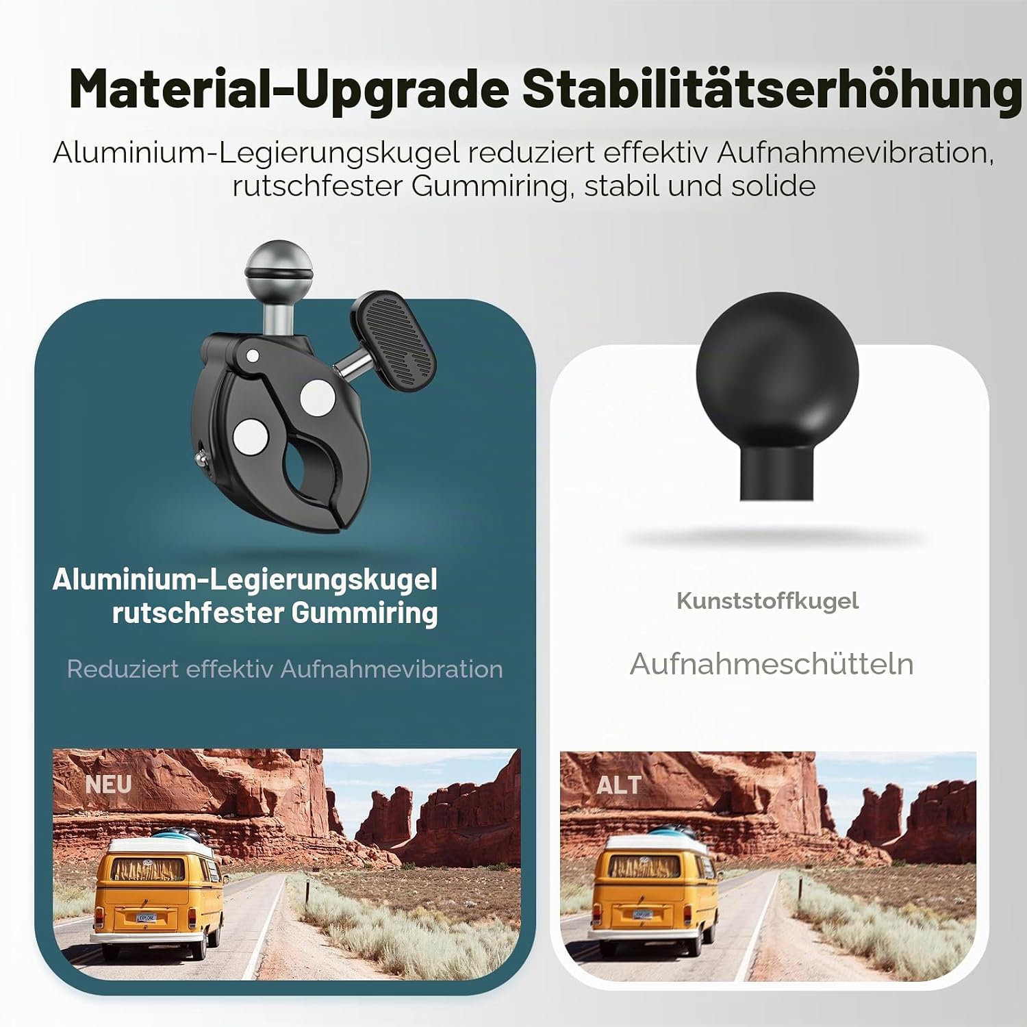 Detalle 2 de TELESIN Motorrad Halterung für Action-Cams mit 360°