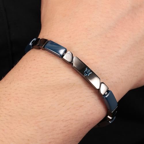 Detalle de Maserati Bracelet Homme Jewels en Acier, Céramique bleue et PVD gris – JM221ATZ01