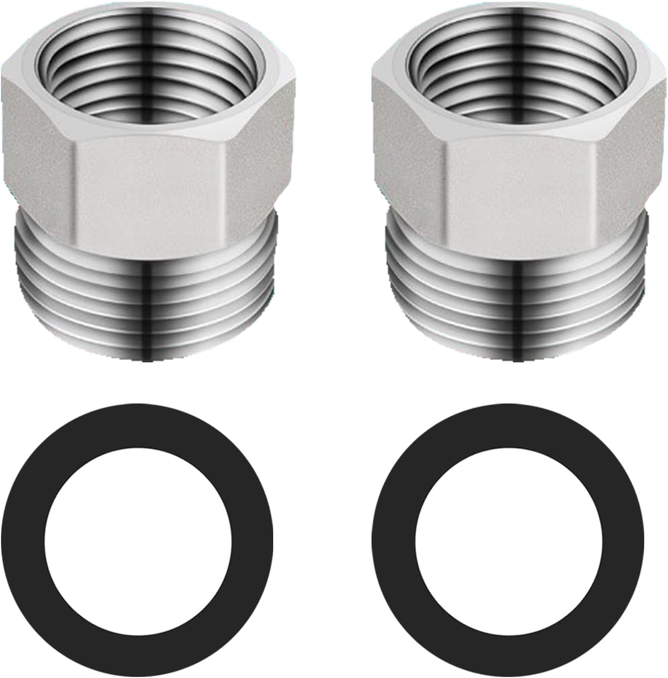 Thumbnail 5 de BELZ 2-teiliges Set Reduzieradapter 3/8 Außen auf 1/2 Innen aus 304 Edelstahl (mit doppelten Dichtringen)