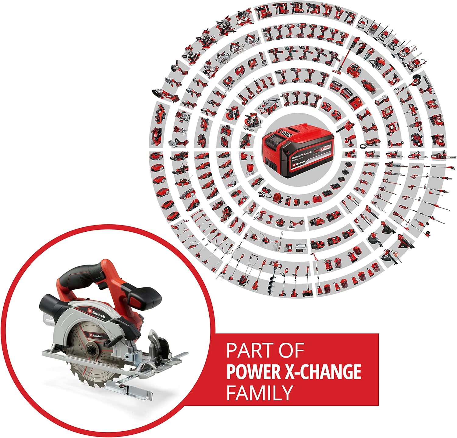 Thumbnail 1 de Einhell 18V Power X-Change Cordless Circular Saw 165mm (E-CS 18/165-1) Li Solo