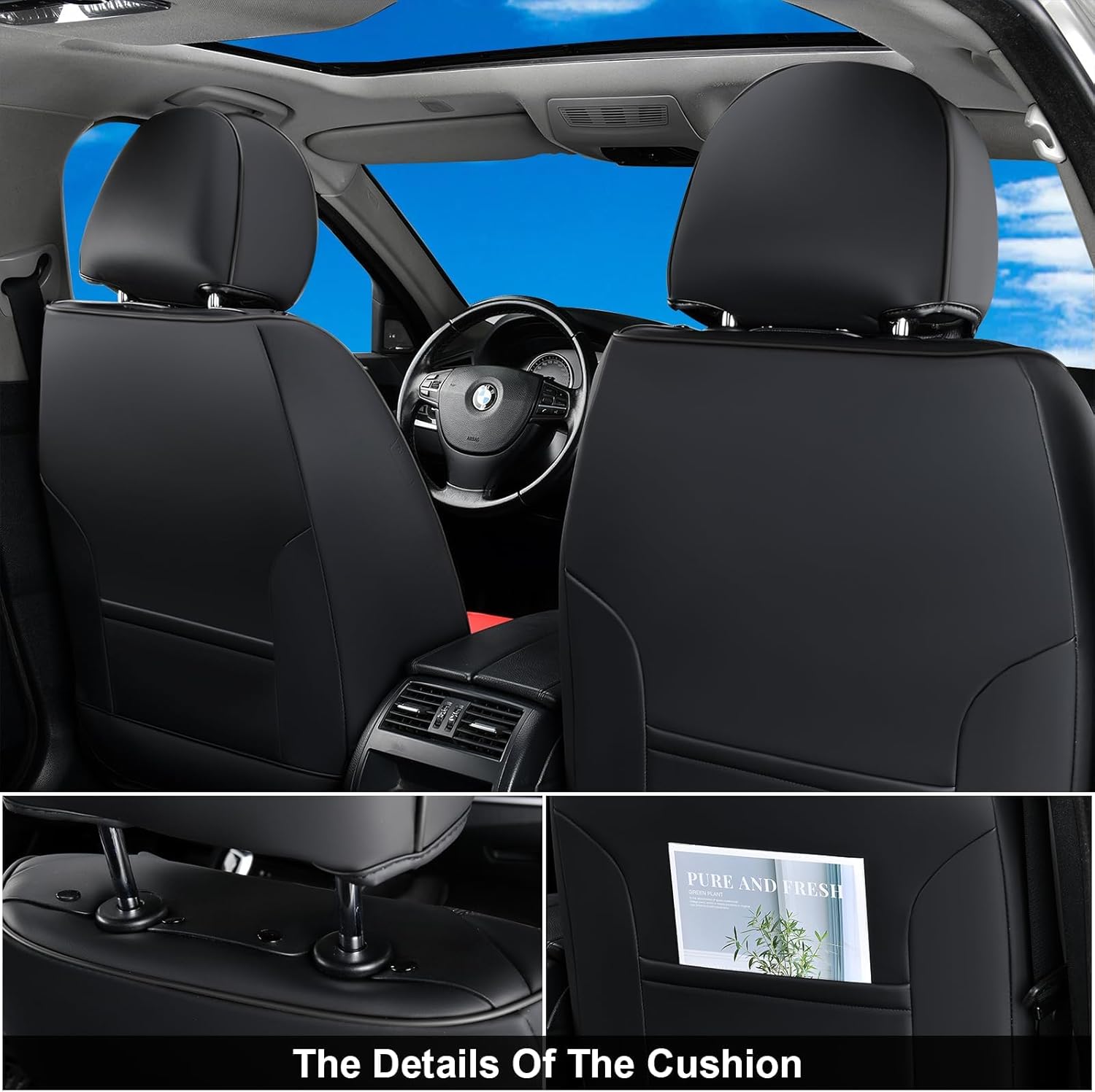 Thumbnail 1 de Coverado Seat Covers: Front Car Seat Covers in Nappa Leather, Waterproof, Universal Fit