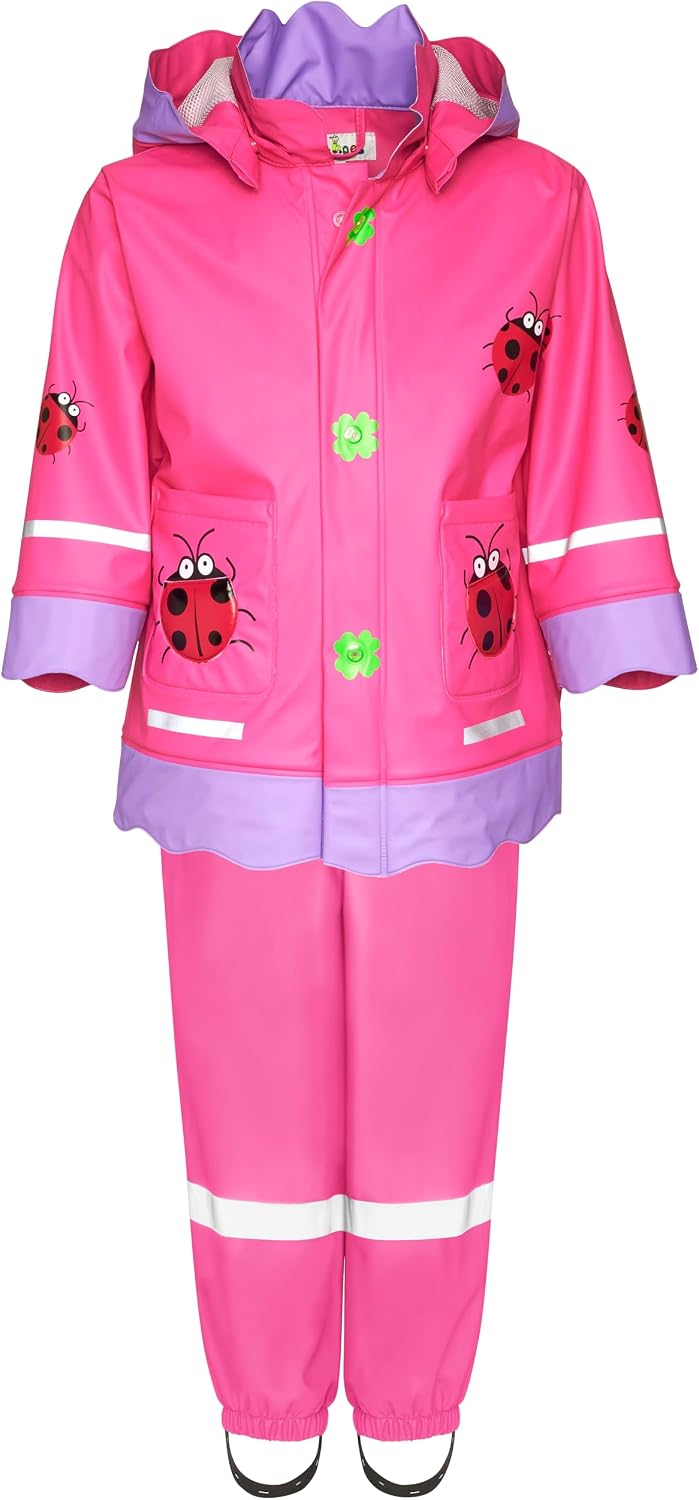 Detalle de Playshoes Unisex Kinder Regen-Set Regenlatzhose Regenanzug (2er Pack) – zuverlässig bei nassem Wetter