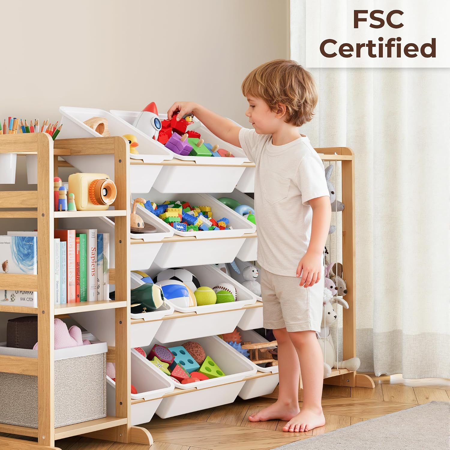 Thumbnail 5 de Toy Storage Organizer with 12 Bins 55.1