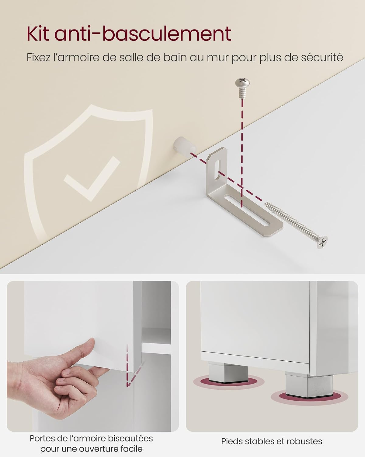 Thumbnail 5 de VASAGLE Armoire de Salle de Bain 30 x 60 x 170 cm