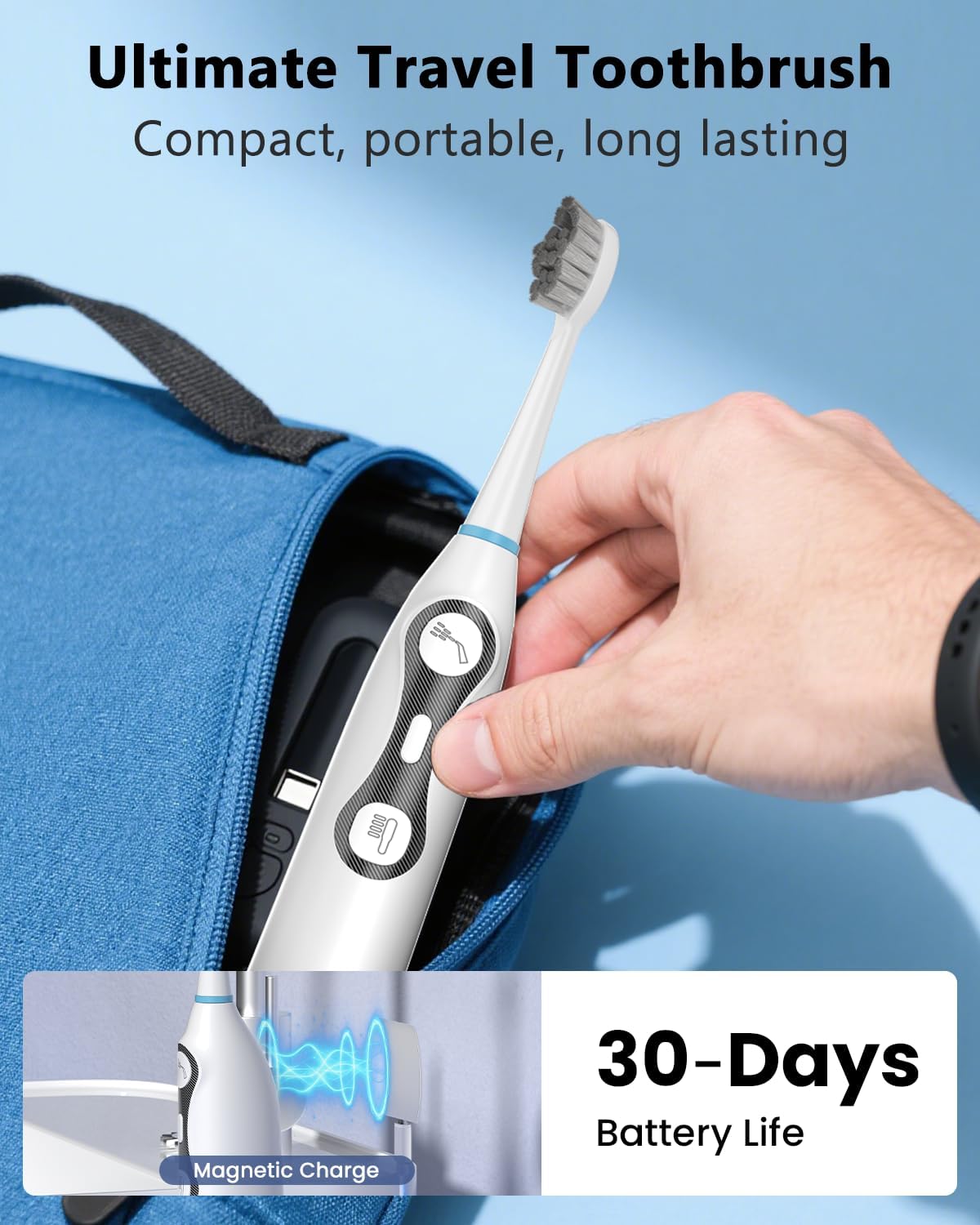 Detalle de Electric Toothbrush with Water Flosser: 3-in-1 Sonic Brush & Oral Irrigator for Adults
