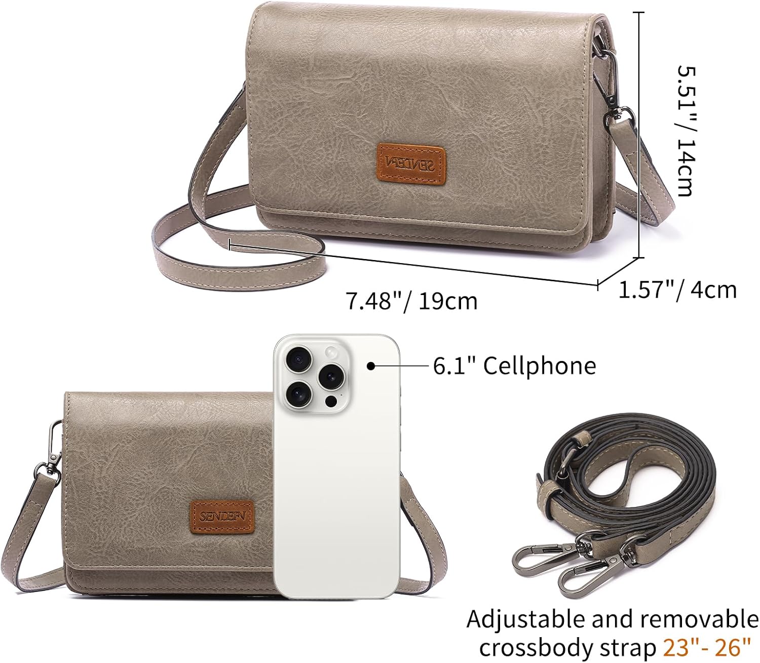 Thumbnail 5 de SENDEFN Crossbody Phone Bag 19.5cm