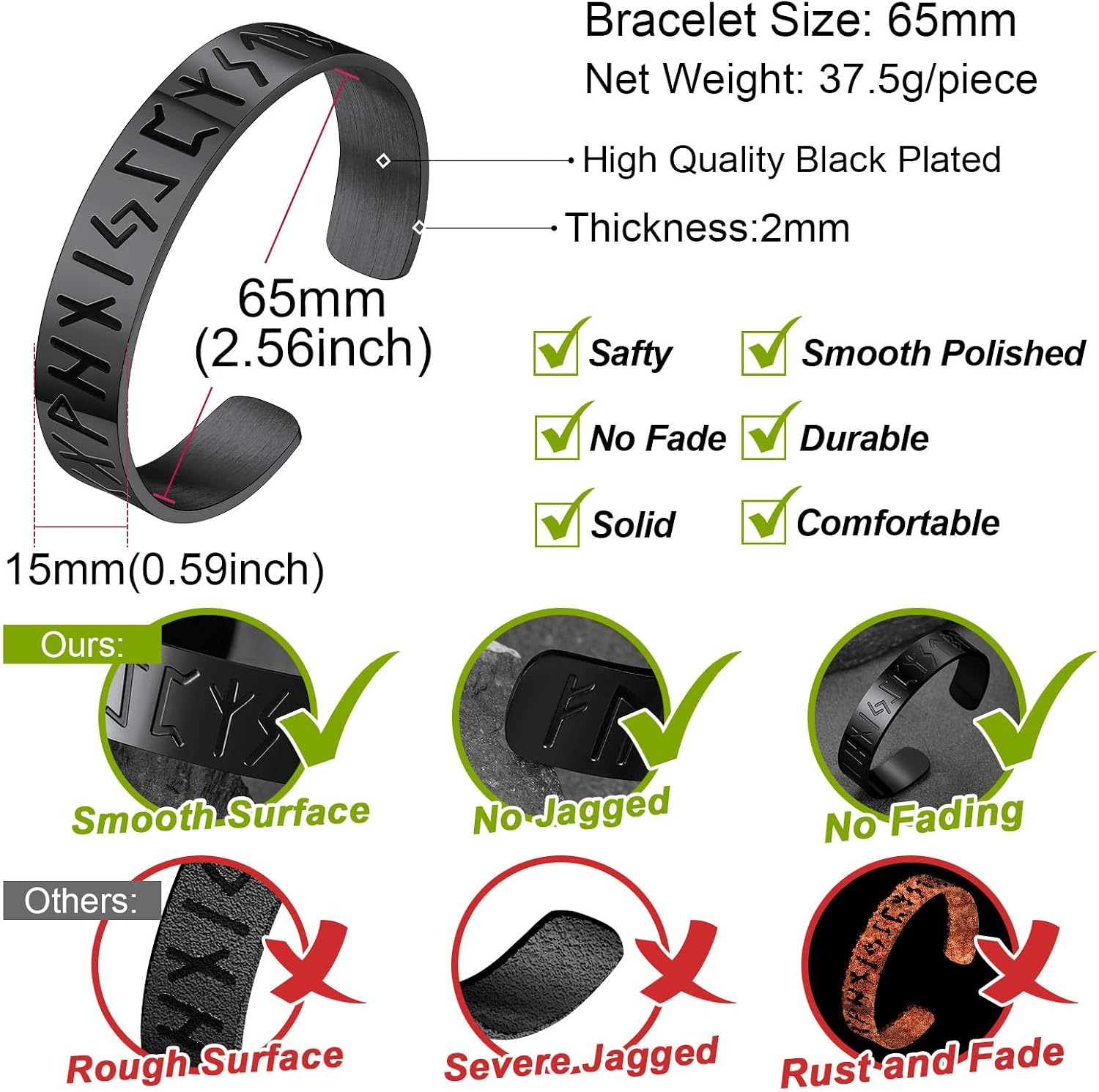 Thumbnail 5 de FaithHeart Bracelet Viking 316L Acier