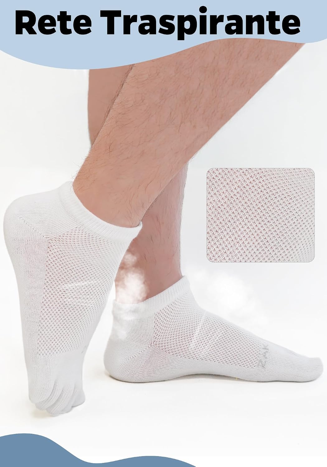Detalle 2 de ZAKASA Calze Con Dita Uomo 5 Paia