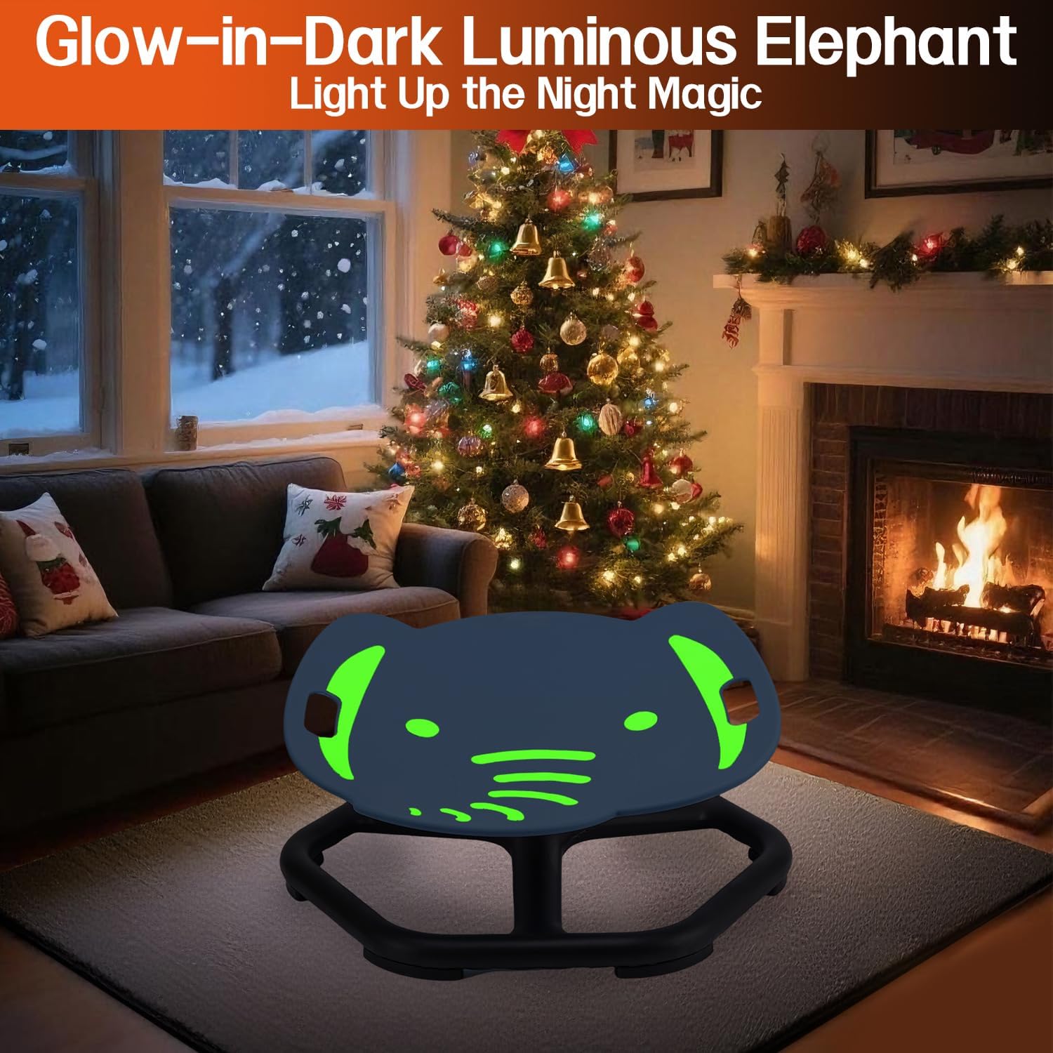 Thumbnail 3 de Karussell Kinder Drehstuhl mit Griff & selbstleuchtendem Sitz – sensorischer Drehhocker für Balance und Koordination