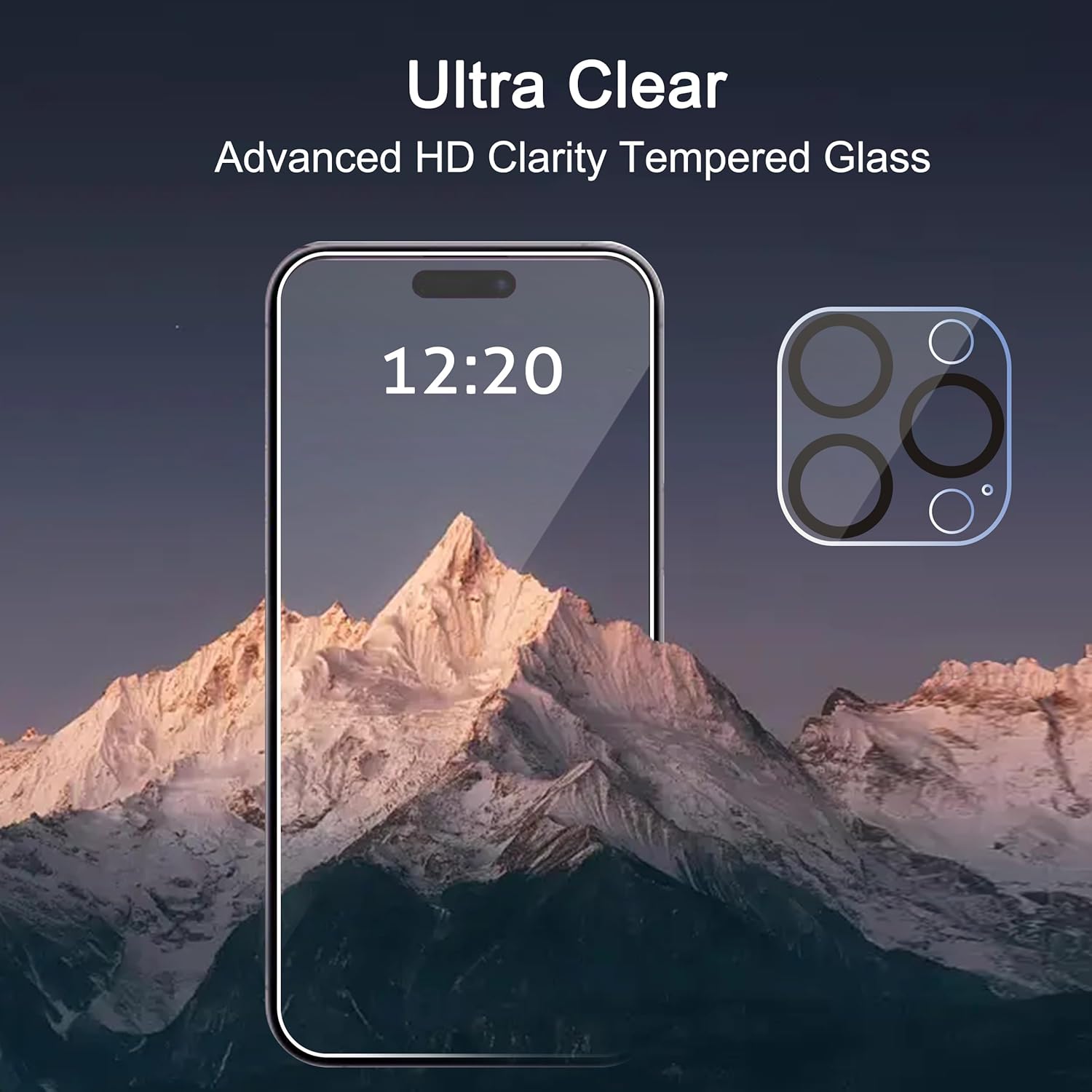 Detalle de Ailun 3 Pack Screen Protector + Camera Lens Protector for iPhone 15 Pro (6.1") with Installation Frame