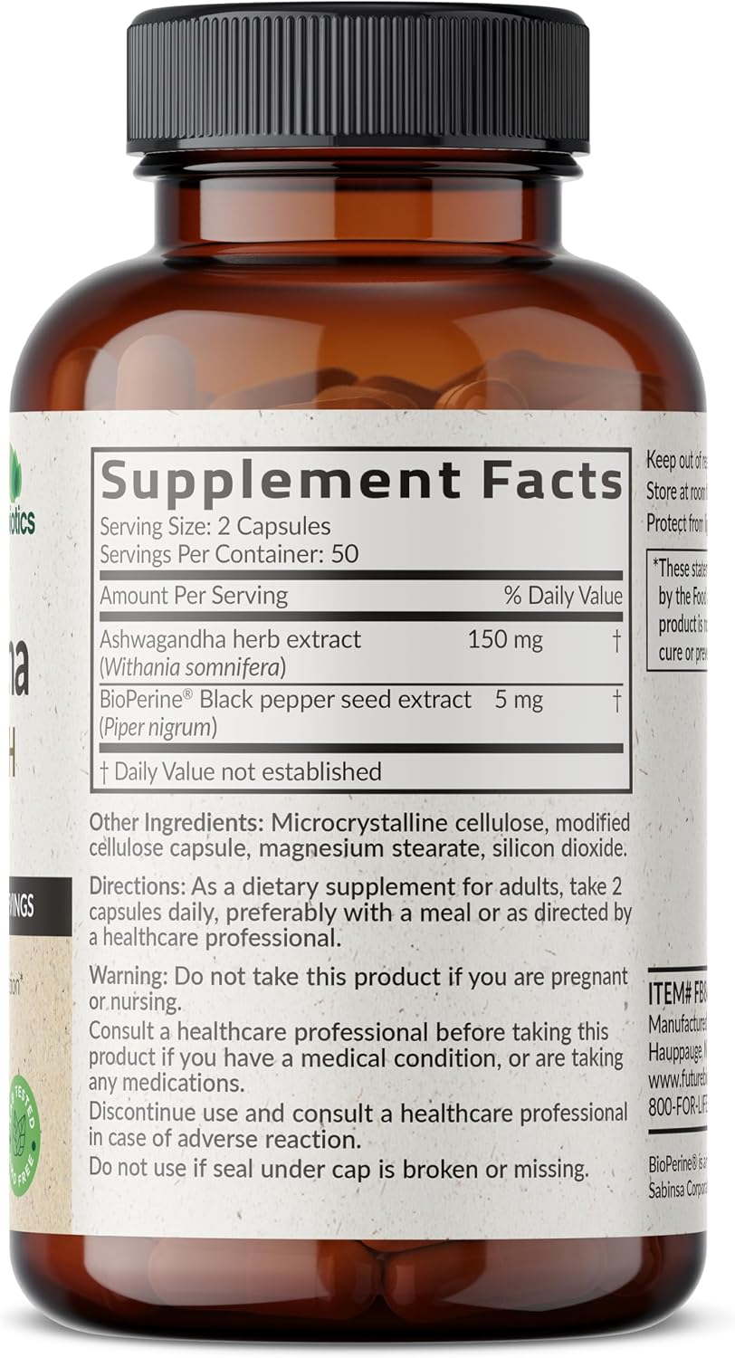 Detalle 2 de Futurebiotics FB860-100 Extra Strength Ashwagandha, 100 Capsules with BioPerine