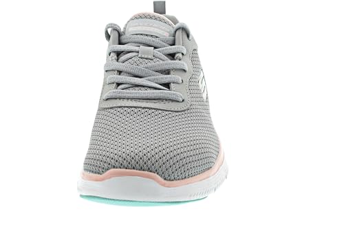 Detalle 2 de Skechers Flex Appeal 4.0 Brilliant View para mujer — 39 EU, malla gris y ribete rosa