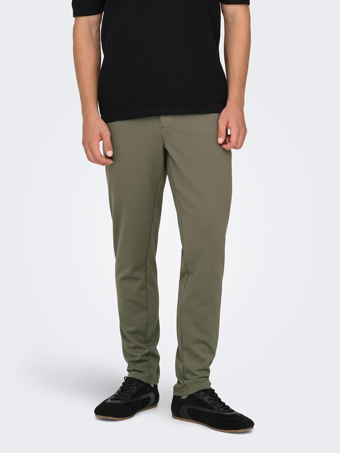 Detalle de Only & Sons ONSMARK Slim Fit Chino Hose für Herren mit Haken- und Ösenverschluss