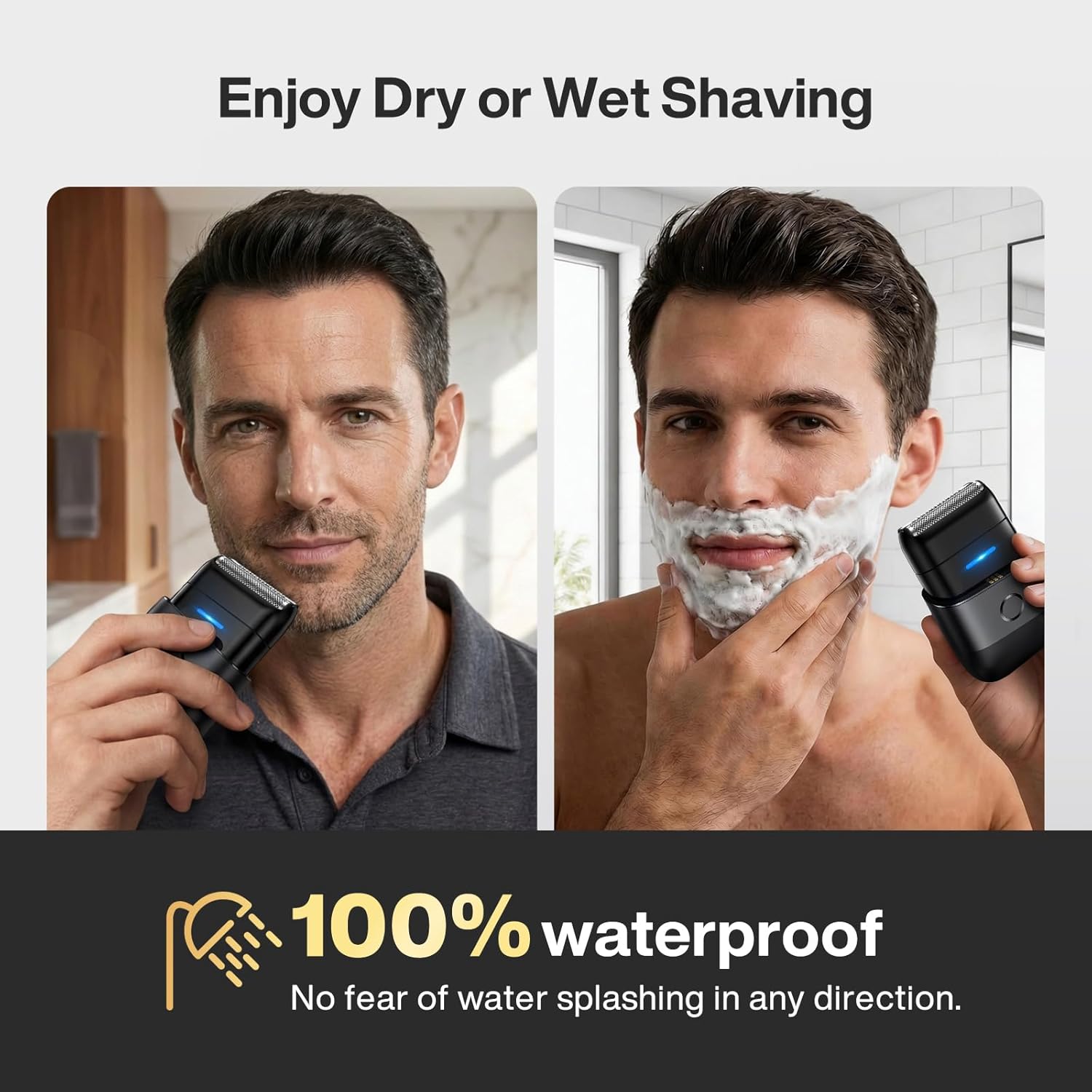 Thumbnail 3 de Shavers for Men Protable Foil Shaver with Double Floating Blade, UV Lamp and IPX7 Wet & Dry (USB-C)