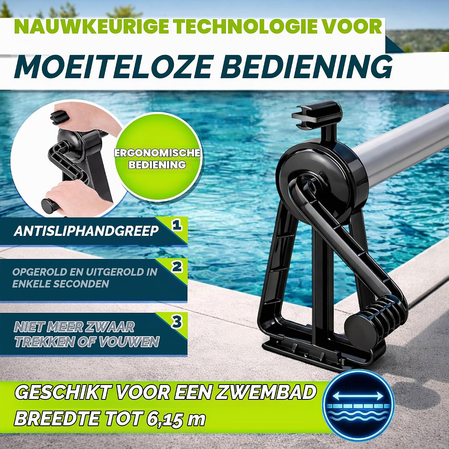 Detalle de tillvex PARST-004 zwembadoproller 1,05–6,15 m met thermometer
