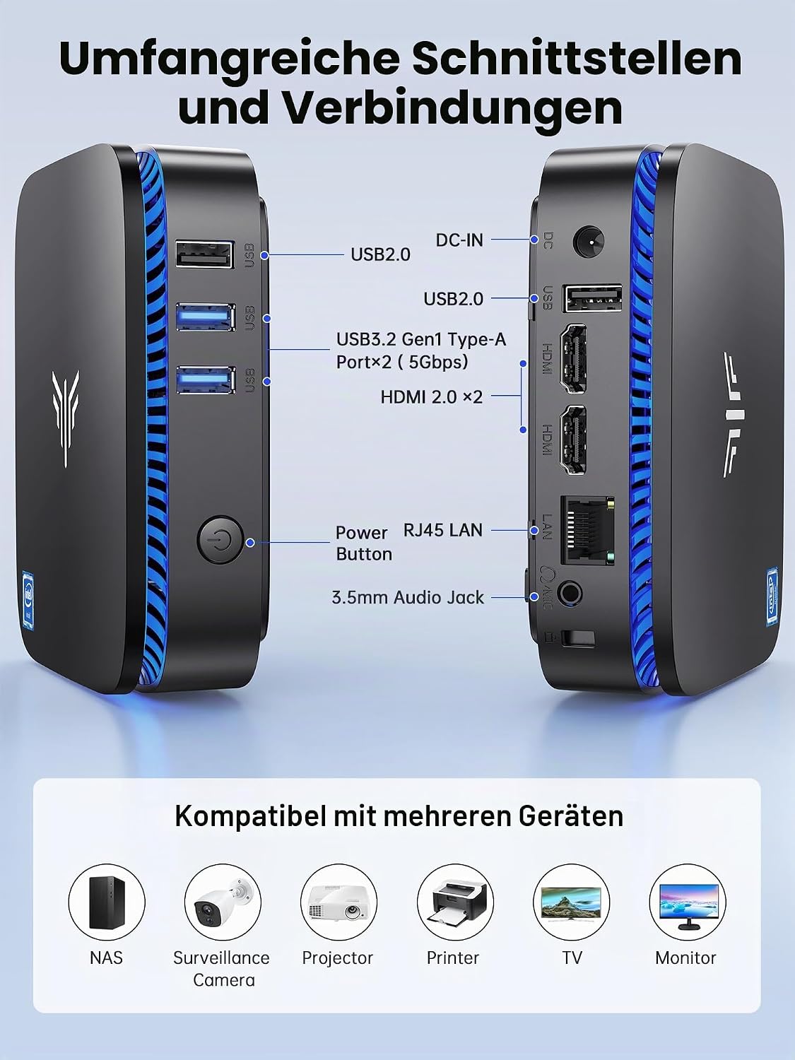Thumbnail 6 de ACEMAGICIAN Mini PC AK1PLUS mit Intel Pentium N5030 – 12 GB RAM, 256 GB SSD, Windows 11 Pro, 4K HDMI-Dual, Lüfterlos