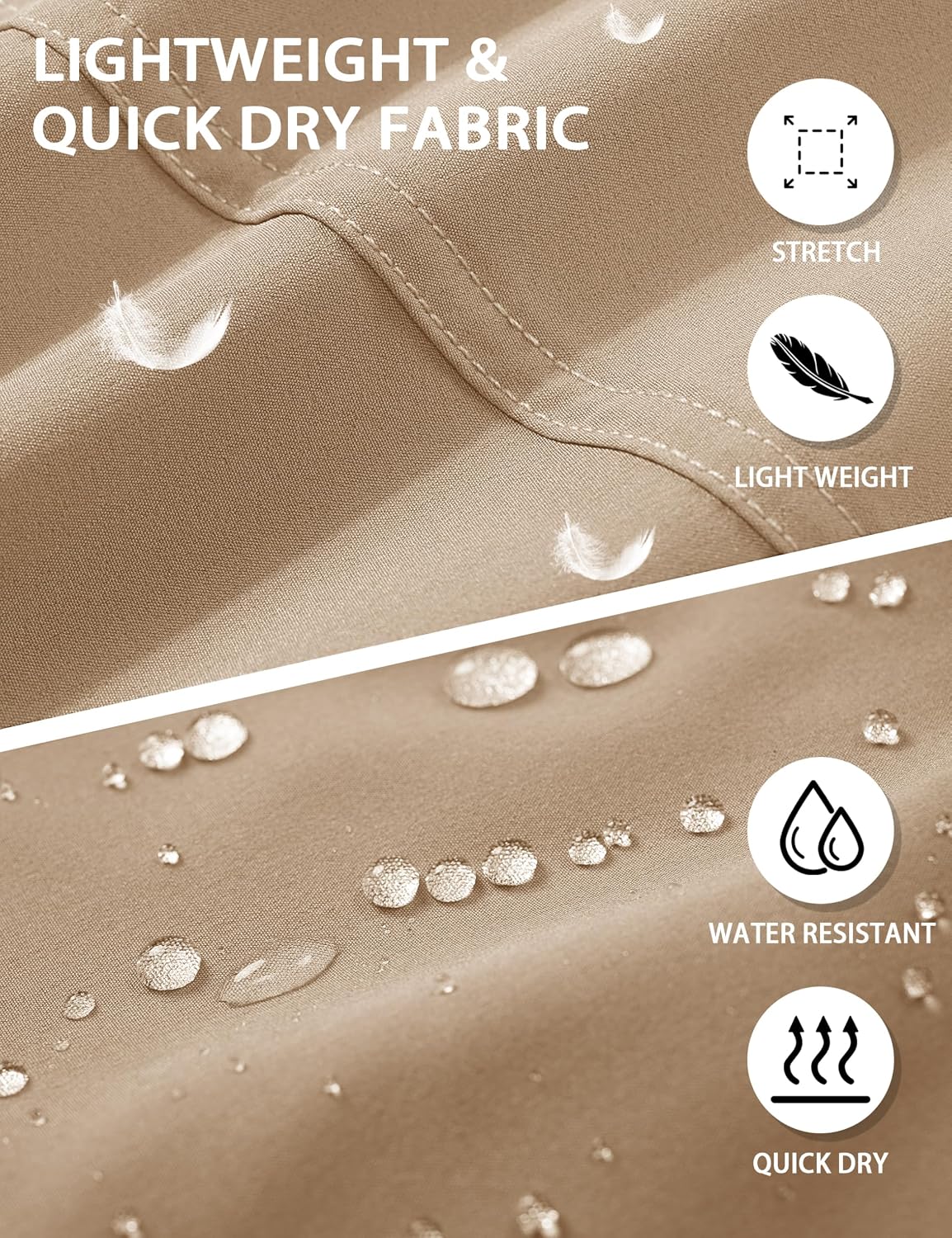 Detalle 2 de TACVASEN Men's Hiking Trousers Quick Dry