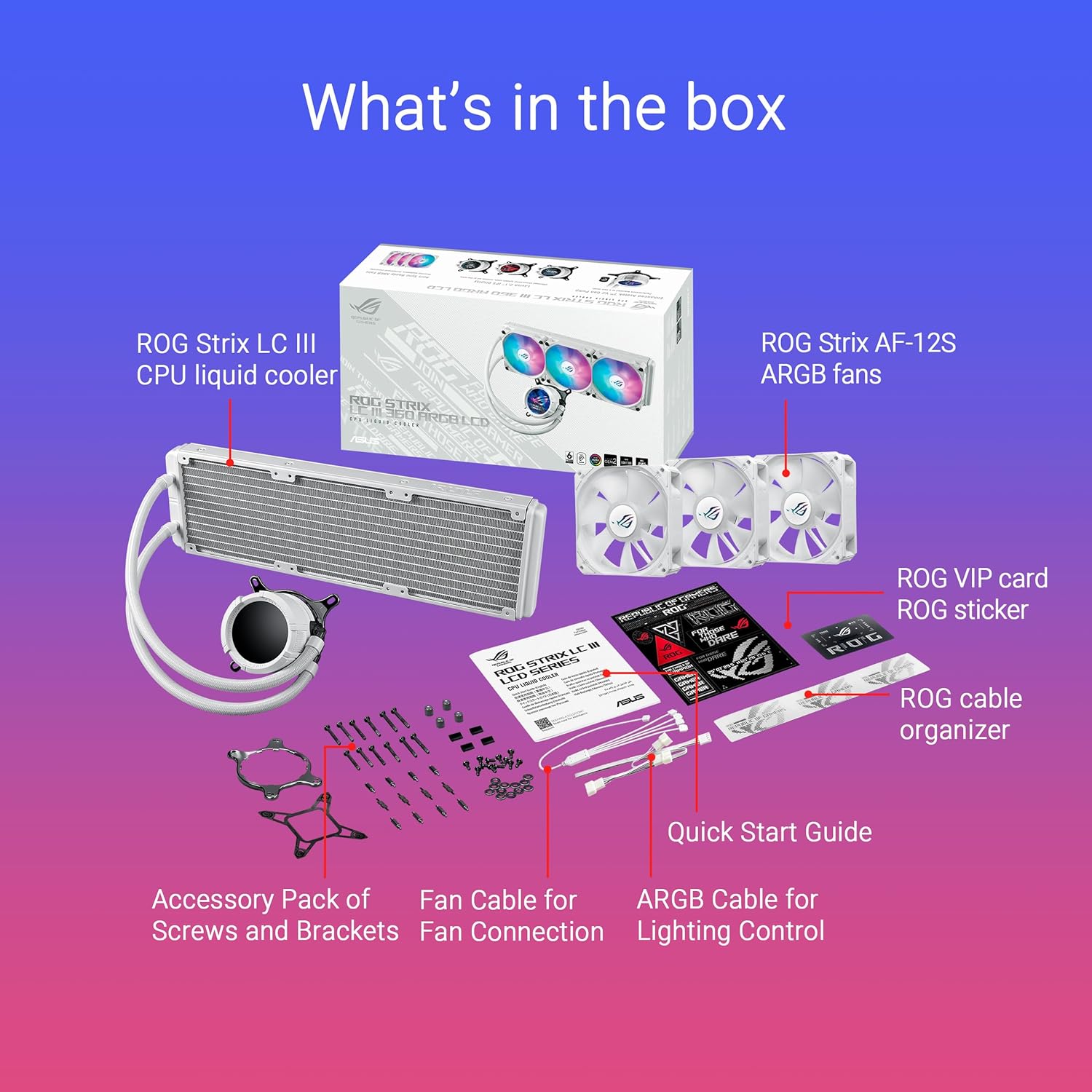 Thumbnail 4 de ASUS ROG Strix LC III ARGB LCD White All-in-One Flüssig-CPU-Wasserkühlung mit 2,1-Zoll IPS-LCD