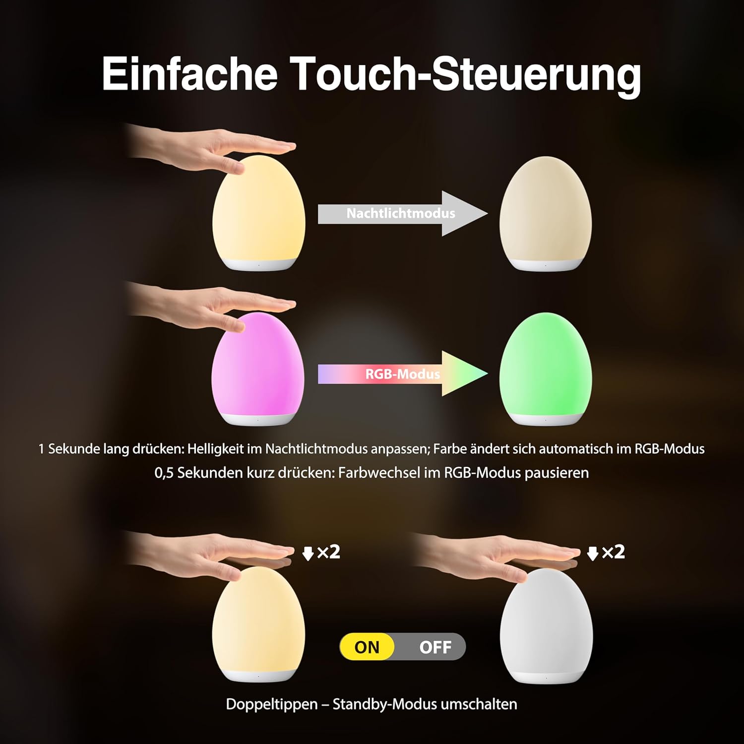 Thumbnail 4 de JolyWell Nachtlicht Kinder 100 h Akku