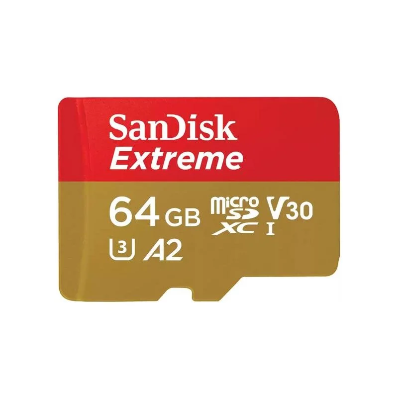 Detalle de SanDisk Extreme 64 GB MicroSDXC UHS‑I: rendimiento fiable para 4K y uso profesional