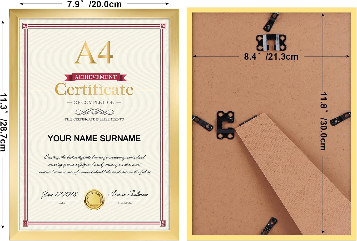 Detalle de Giftgarden Gold A4 Picture Frame review