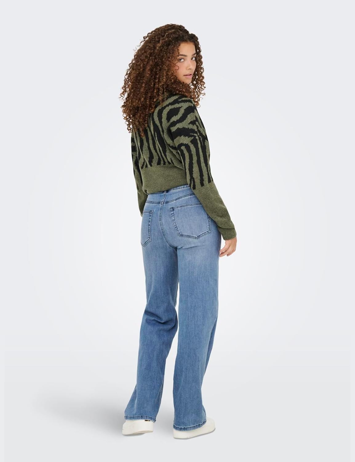 Detalle de ONLY Damen Jeans mit weitem Bein ONLJUICY-WAUW in hoher Taille