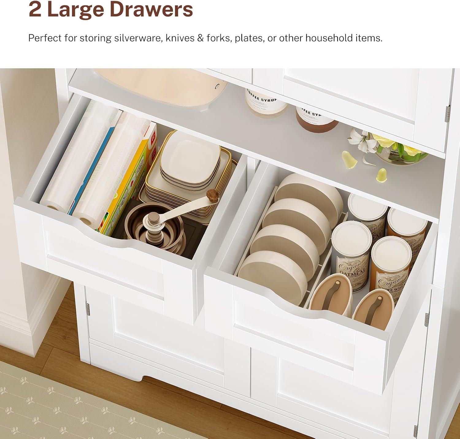 Thumbnail 4 de TEENFON Pantry Cabinet 63.4" H