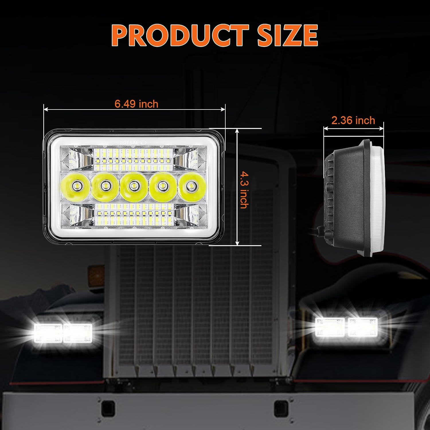Thumbnail 2 de AAIWA 4x6-inch LED headlights