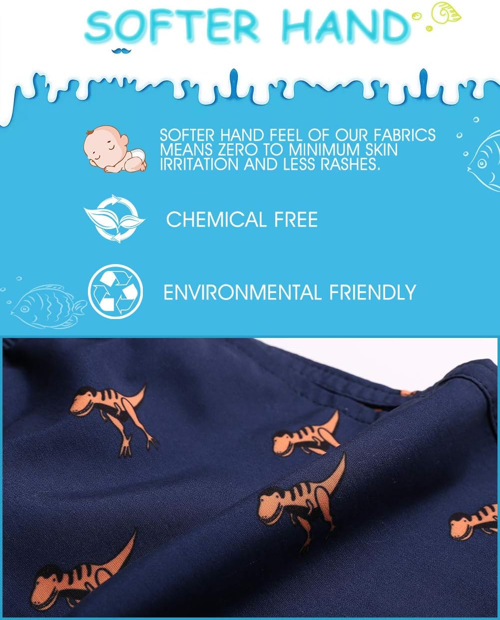 Detalle de MaaMgic pantaloncini da bagno per ragazzi/e in rete foderati, asciugatura rapida e multi-colore