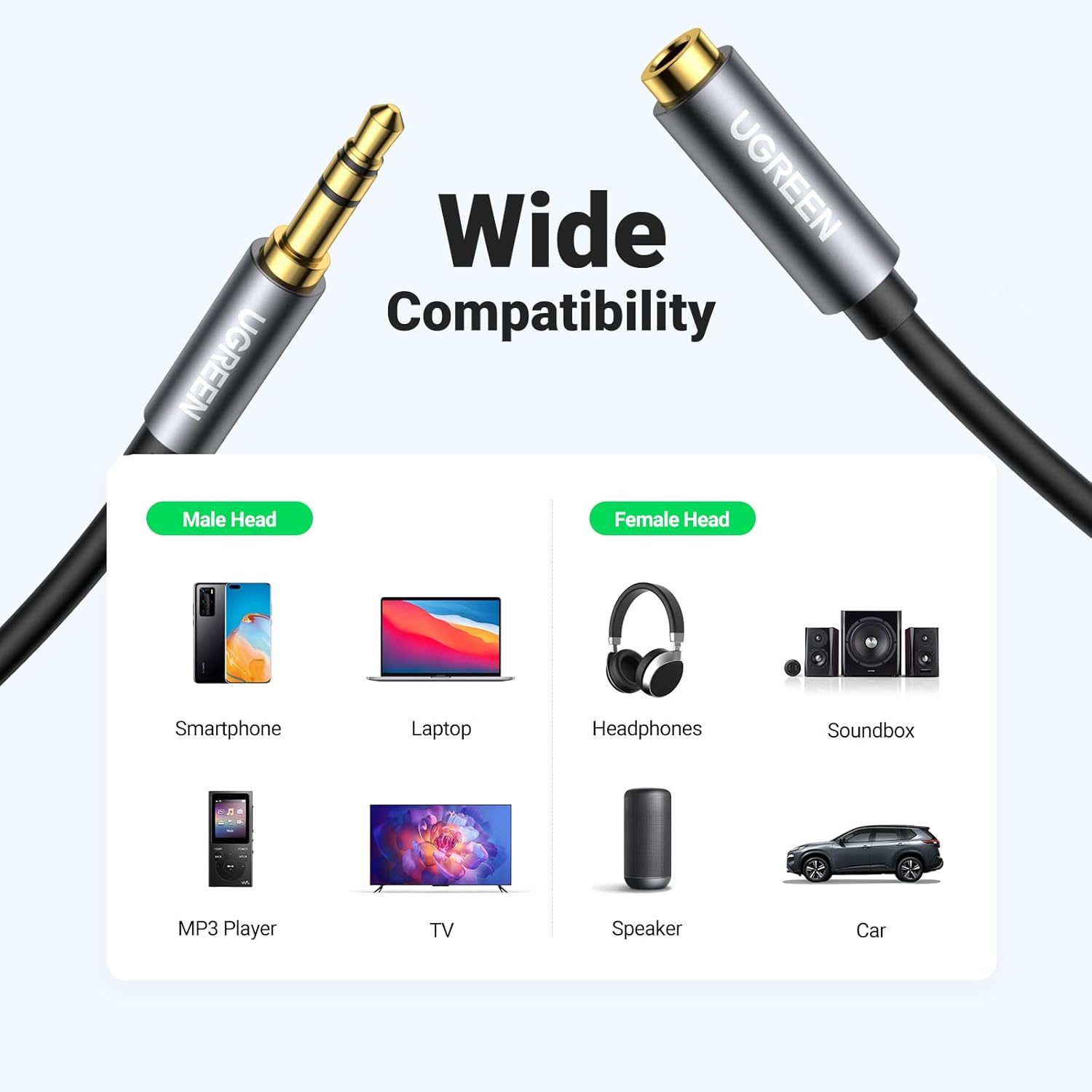 Thumbnail 5 de UGREEN 3.5mm Extension Cable 6.6ft