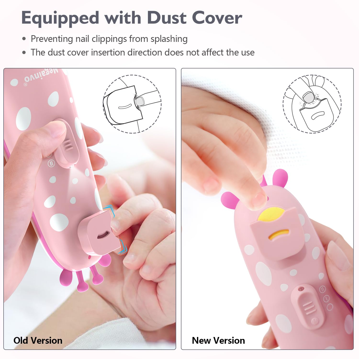 Thumbnail 5 de Elektrische Baby-Nagelfeile Megainvo – Baby-Nagelpflegeset mit Aufsätzen, Licht und Staubschutz (13-teilig)