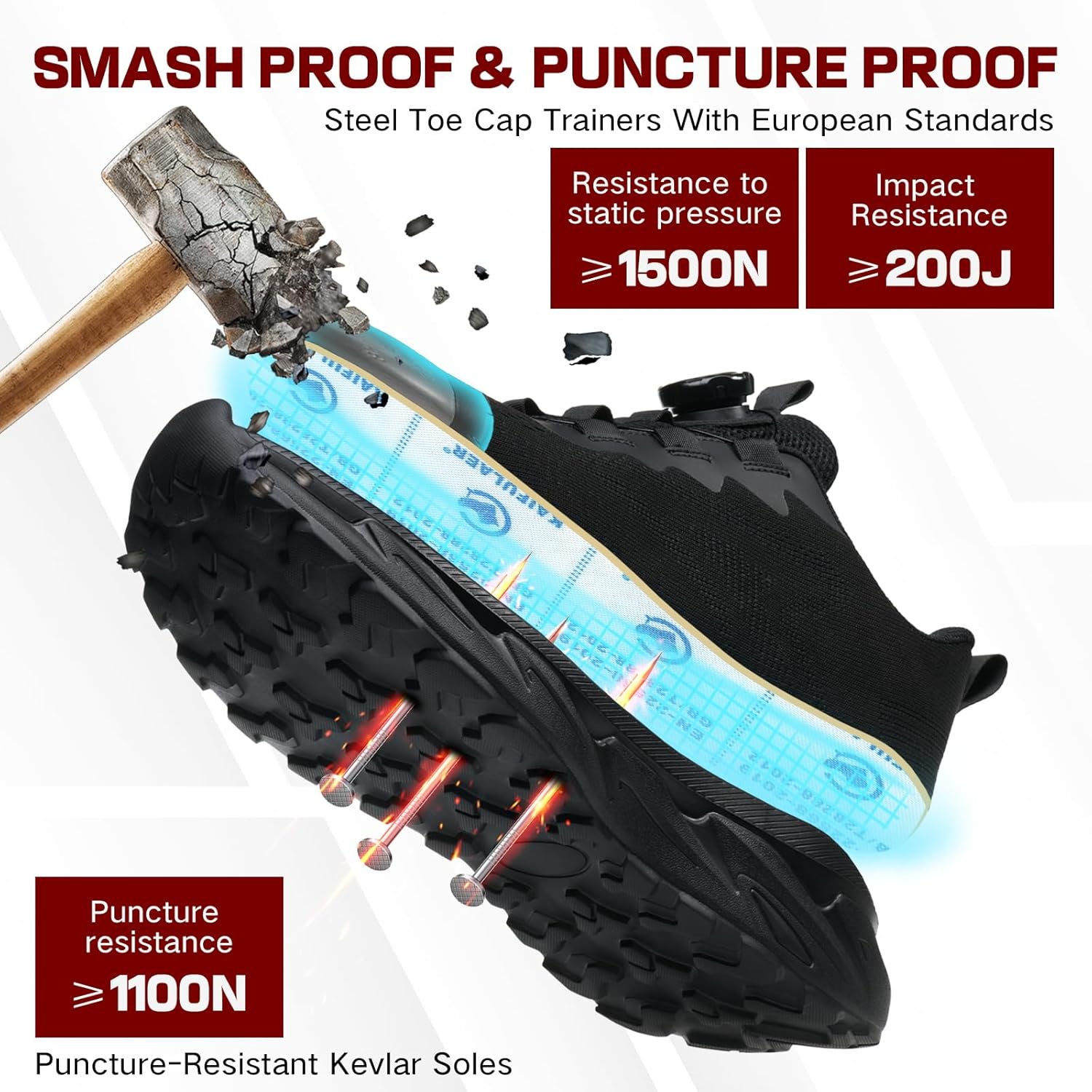 Thumbnail 4 de BAGHUY Steel Toe Cap Trainers 200J protection