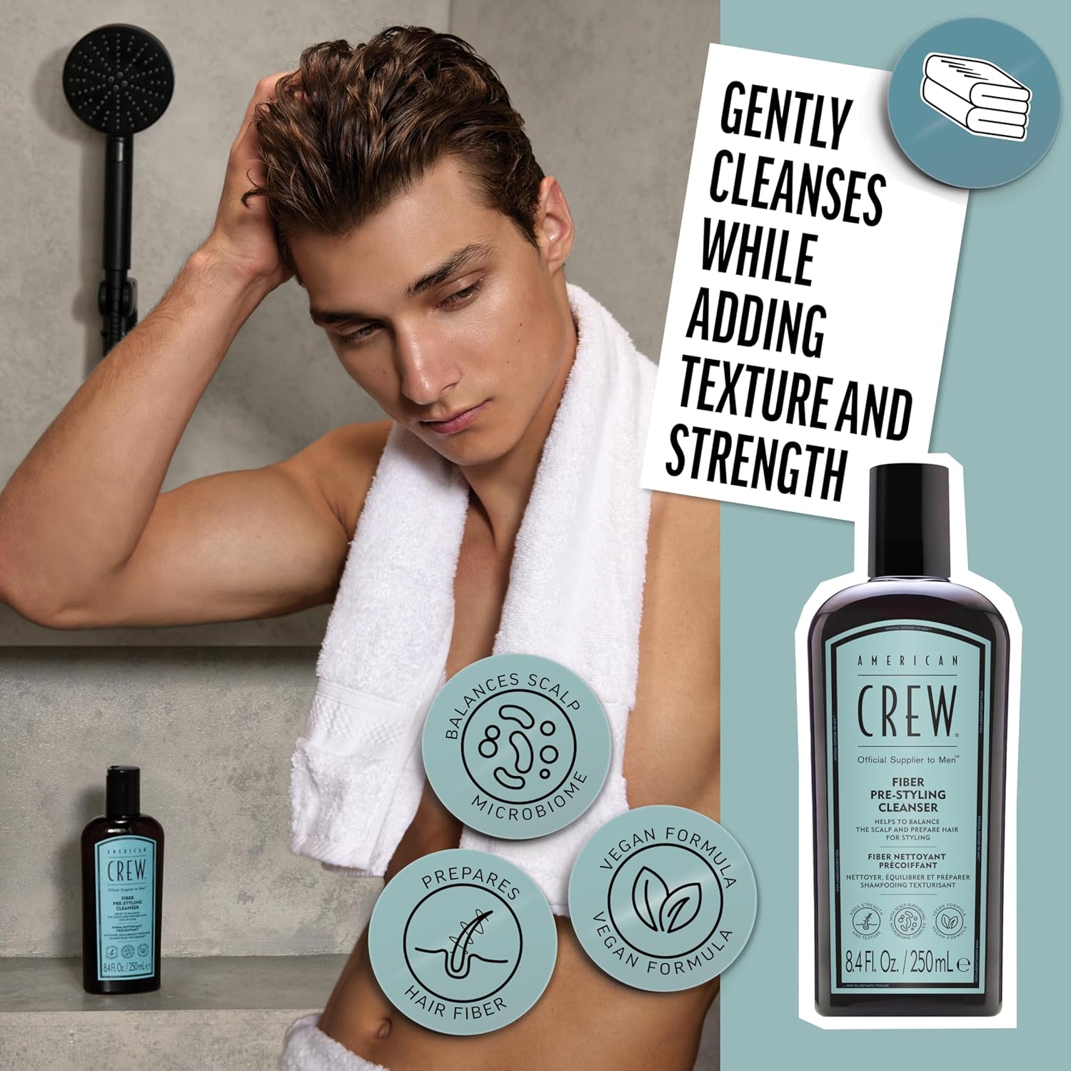 Thumbnail 4 de American Crew Fiber Pre-Styling Shampoo 250 ml