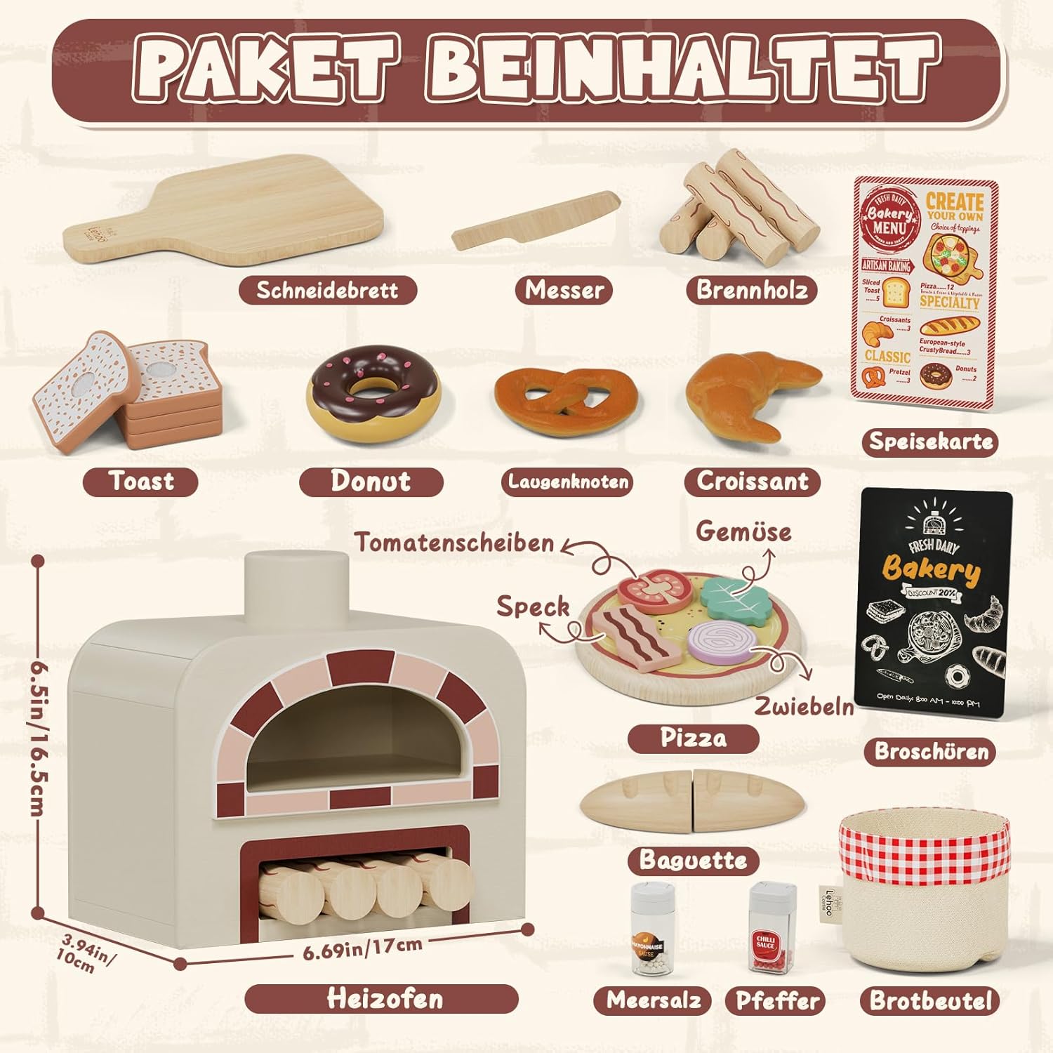 Thumbnail 5 de Lehoo Castle Kinderküche Zubehör Holz Spielset 🍽