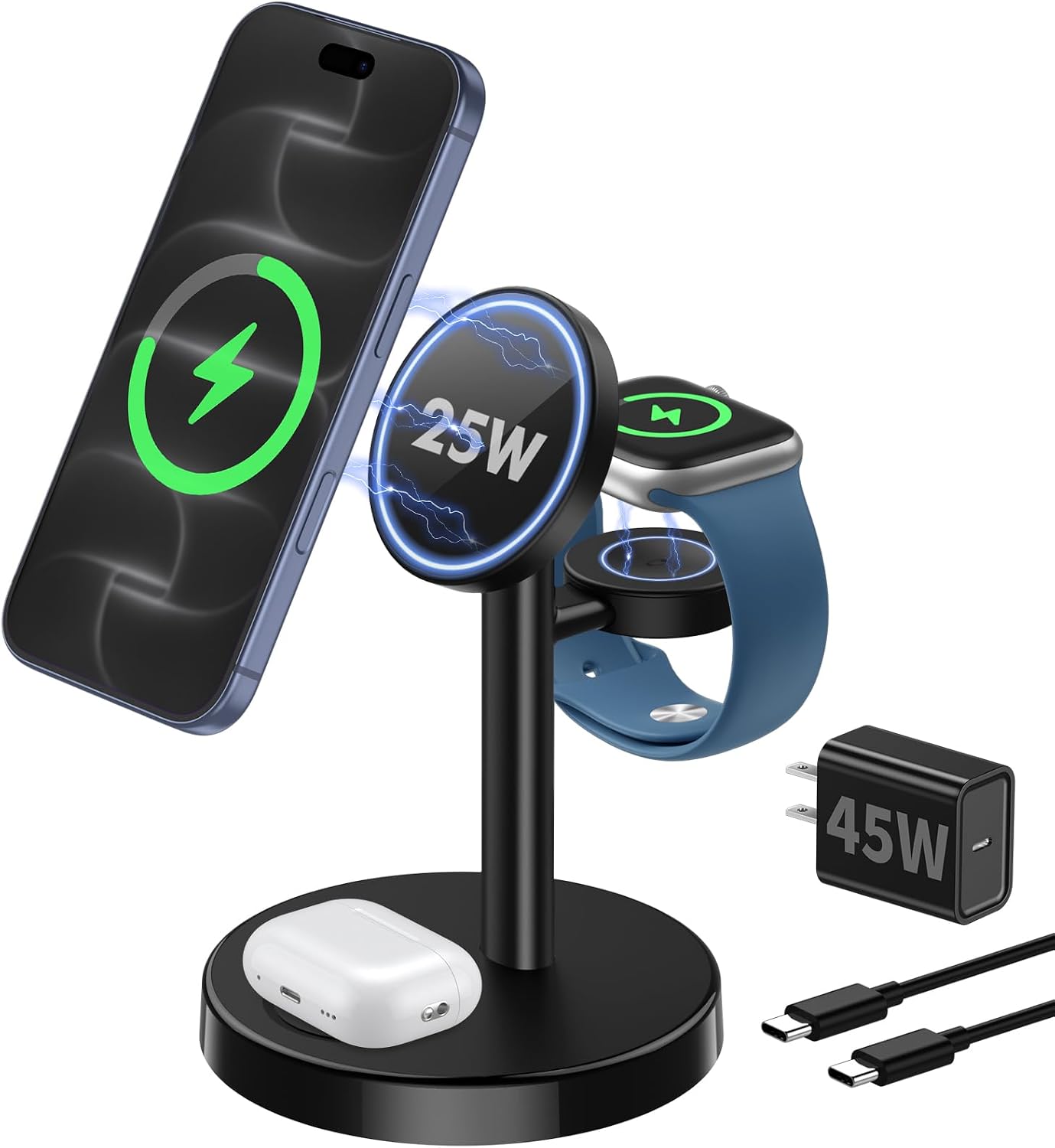 Detalle de Aeinidi 3-in-1 Wireless Charging Station 25W