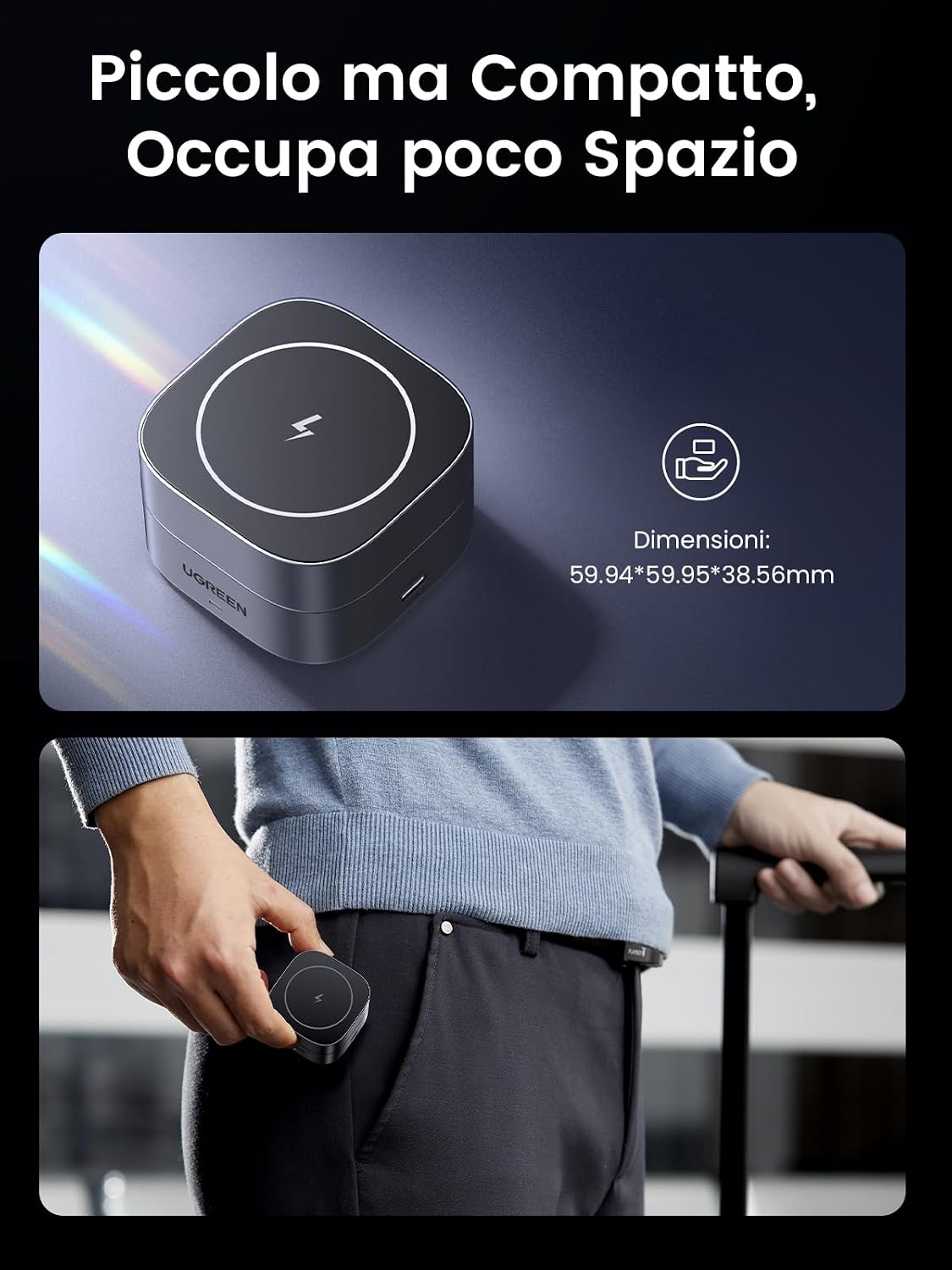 Thumbnail 6 de UGREEN MagFlow Caricatore Wireless 2 in 1: Stazione di Ricarica Magnetica per iPhone e AirPods