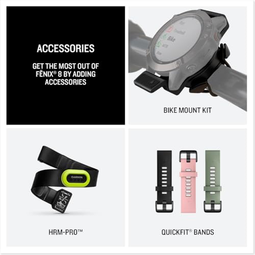 Thumbnail 6 de Garmin fēnix 8 Solar Sapphire, 47mm DLC Titanium Black/Pebble Gray