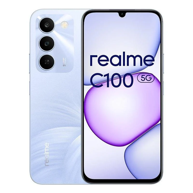 Detalle de Realme C100 5G 4/128GB morado: autonomía de larga duración y 5G a toda velocidad
