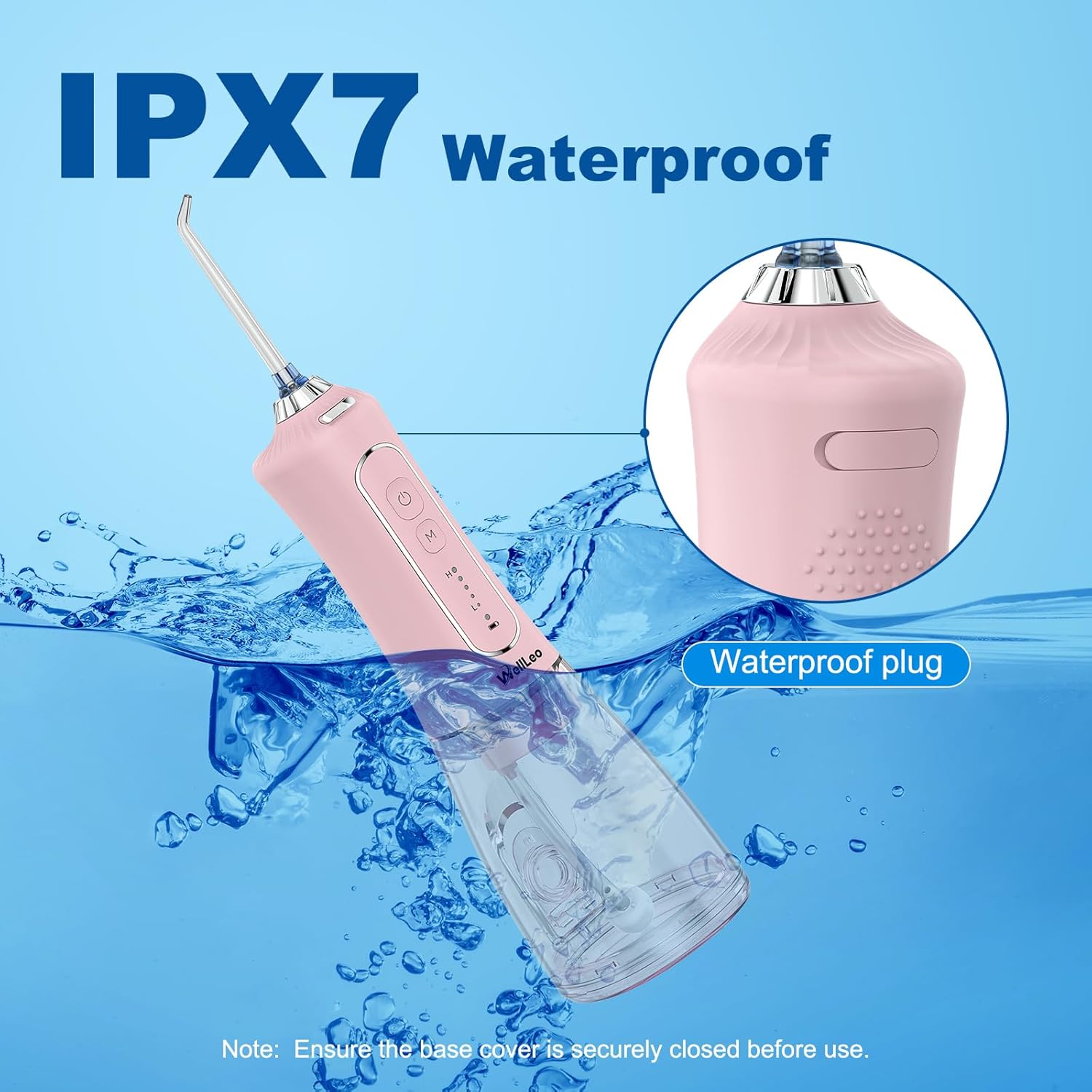 Thumbnail 5 de WellLeo Water Flosser: 300ML Cordless Oral Irrigator with 5 Modes, 5 Jet Tips, IPX7 Waterproof, 2500mAh Battery